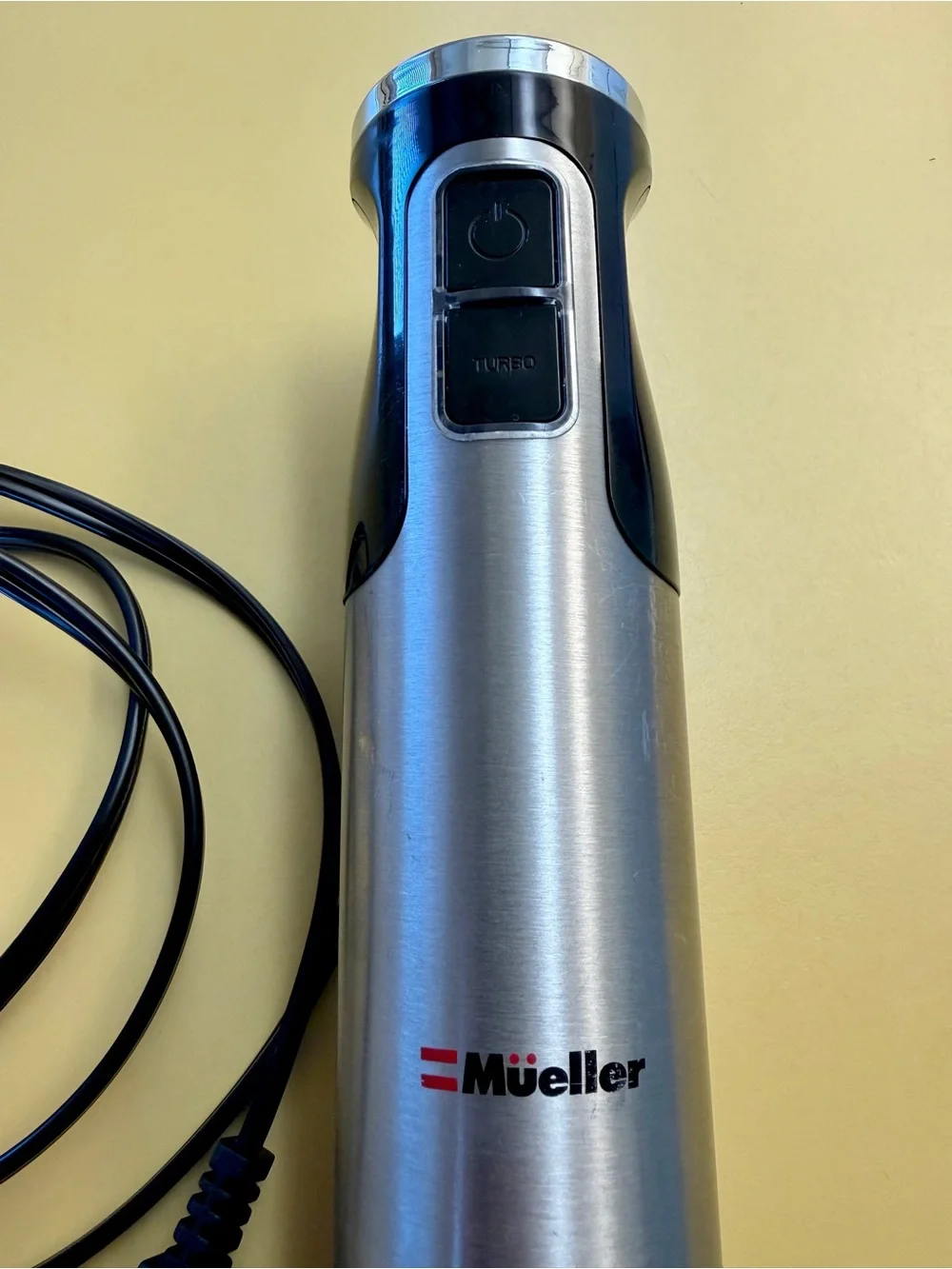 Mueller Electric Hand Mixer / Whisk - Stainless Silver & Black Ultra Stick